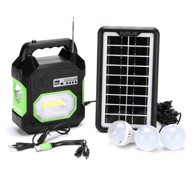 Kit solar GD-15 Radio cu lampa multifunctionala panou solar si 3 Becuri 